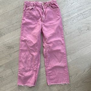 Zara Pink Denim Straight Jeans Size 10